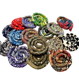 2 pcs Handmade Spiral Lock Hair Tie Bendable Loc Tie Dreadlock Accessory Hair Bands Embedded Ponytail Holders Dreadlock Hair Tie Spiral for Women and Men Thick Curly Hair (Leopard Print)