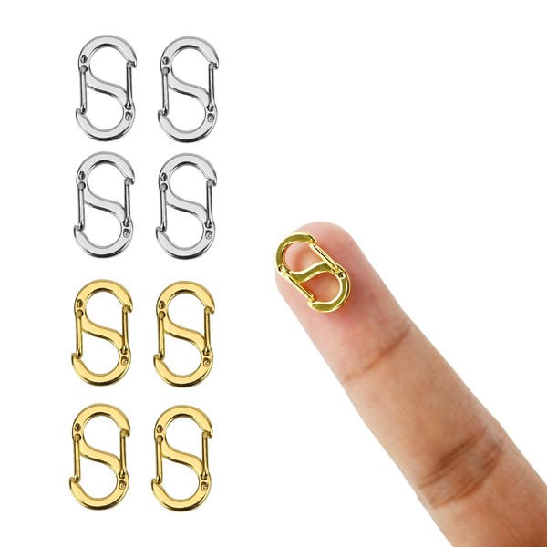 8Pcs Double Opening Necklace Clasp, Stainless Steel Double Lobster Clasps