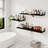 Deep Floating Shelves for Wall, Black Wood Wall Mounted Shelves,