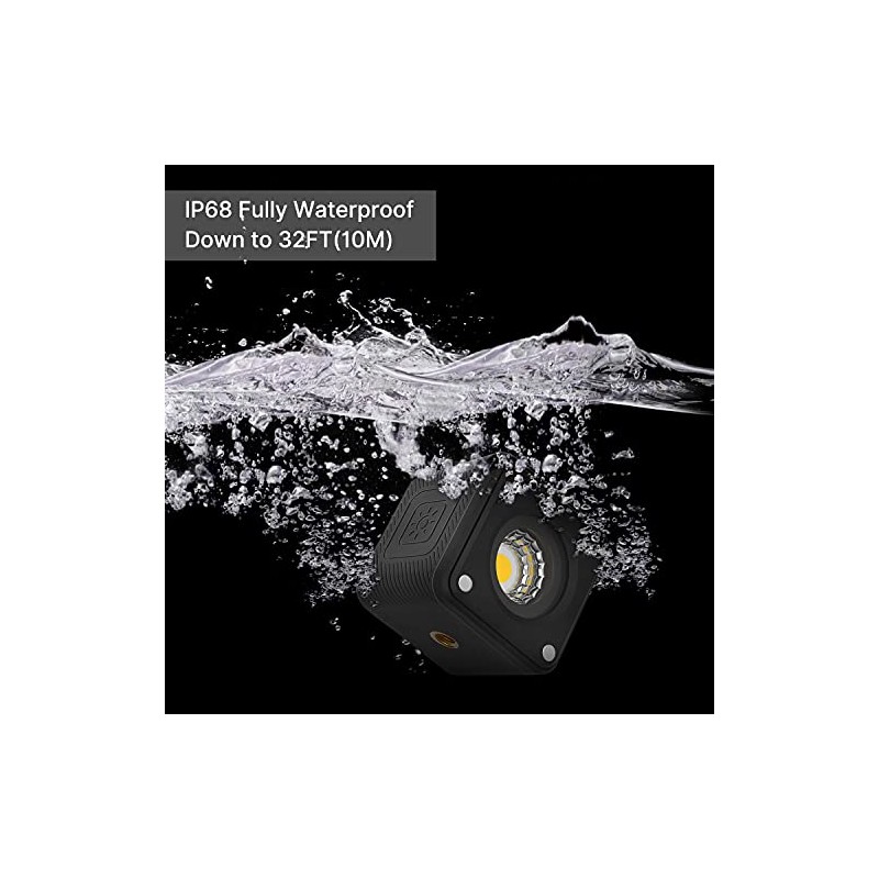 ULANZI Luz fotográfica Mini cúbica Impermeable IP68, con 8 filtros