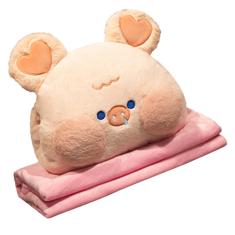 Stuffed Animals Travel Blanket Pillow Set Soft Plush Hugging Pillow