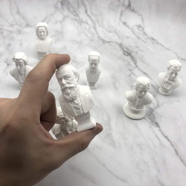 Classic Mini 2.7” Greek Bust,Home Décor Mini Resin Figure Sculpture Beethoven Bust,Music Composers Greek Statues Bust Statue Set Crafts Replica(7 Piece/Set)