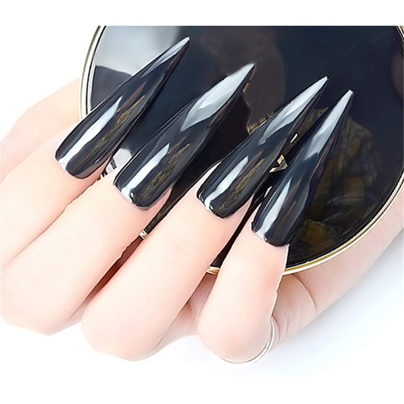 1Pcs Black Chrome Nail Powder Nail Glitter Powder Shining Chrome
