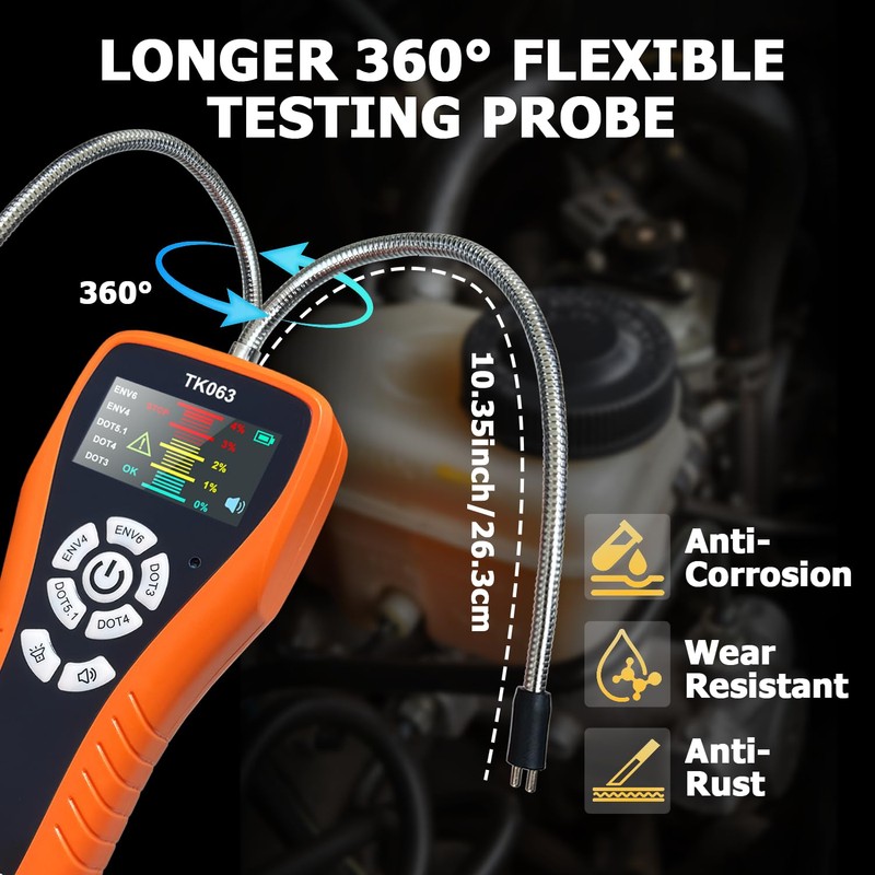 THIKPO Brake Fluid Tester for DOT3 DOT4 DOT5.1 EVN4 EVN6,