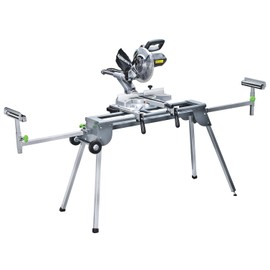 Genesis GMSS400W Universal Heavy-Duty Folding Miter Saw Stand with Quick-Release Mounting Brackets, Tool-Free Adjustment, Wheels, and All-Steel Construction , Gray