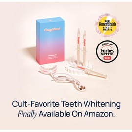 Laughland Super Strength Teeth Whitening Kit, Phone-Powered LED Mouthpiece & 3 Whitening Gel Syringes, 11% Hydrogen Peroxide, Glycerin, Aloe Vera & Mint, at Home Dental Care, 6+ Treatments