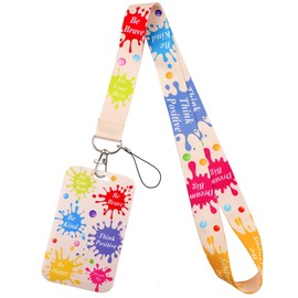 Inspirational Quotes ID Lanyard Badge Holder Cute Key Lanyard Neck Strap for Women Girls Kids Nurses Teachers for Keys & ID Badge Preppy School ID Holder Cool Keychain for Men Teens