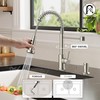 FORIOUS Kitchen Faucet with Soap Dispenser, Brushed Nickel Stainless Steel