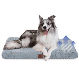 AMERICAN KENNEL CLUB Orthopedic Memory Foam Dog Crate Mat, Egg Crate Foam Cushion, Washable Cover, Non-Slip Base, Eases Joint Pain, Breathable, Durable, 36x23, Gray