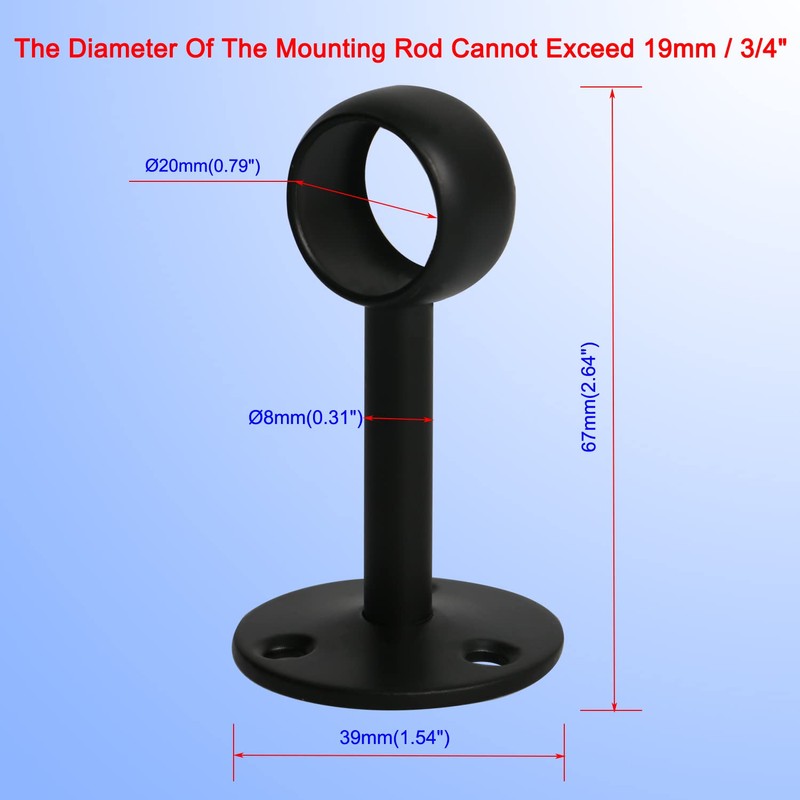 Aopin 4Pcs Ceiling Mount Bracket Pipe Hole Diameter 19 mm