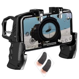 PUBG 荒野行動 射撃ボタン モバイル コントローラー (黒 ４本指)