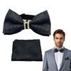 SwirlColor Bow Ties For Men Pre Tied Black Bow Tie