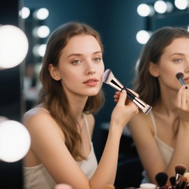 Flomiara Foundation Makeup Brushes, 2Pcs Premium Double-Ended Makeup Brush for Buffing Liquid, Cream, Powder, Blending Face Brush, Efficient Makeup Type Luxury Texture Silky Sanofibers