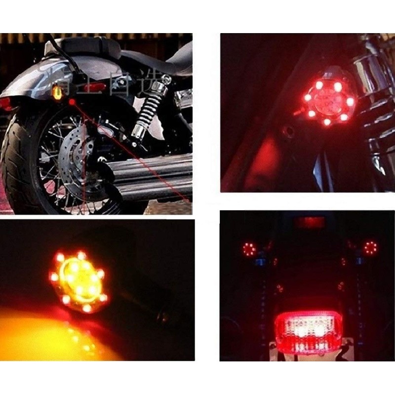 NEYORIKA LED Turn Signal Bullet-shaped Light for Motorcycles, 12 V,