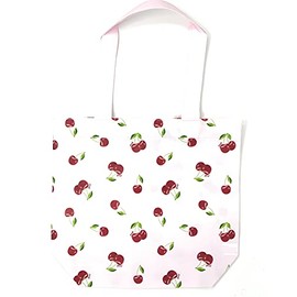 Victoria's Secret PINK Reusable Canvas Shopper Tote Bag, 13" x 11½" x 4", Pink/Cherries