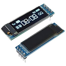 sb components 0.91" OLED Display 128x32 IIC I2C Blue OLED LCD Display SSD1306 Driver DC 3.3V 5V DIY 0.91inch Blue Screen Module(2 pack)