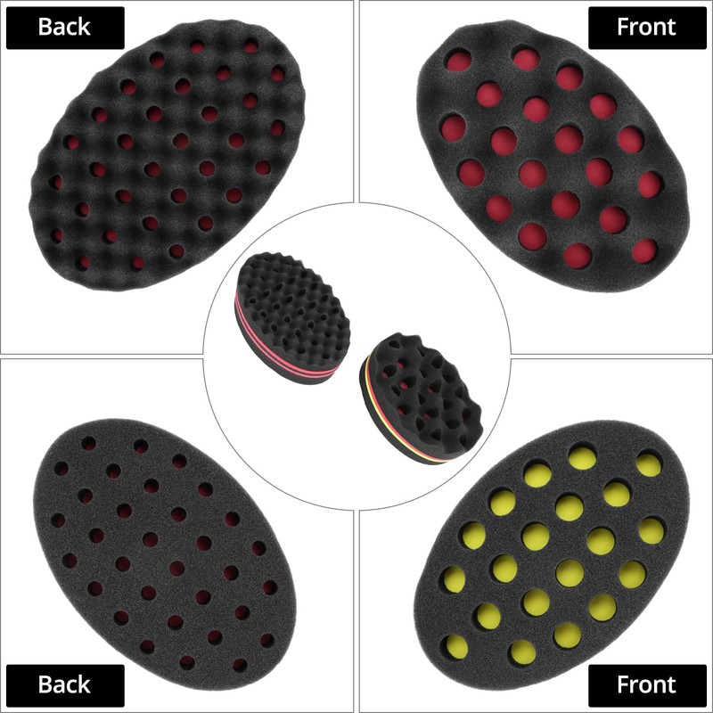 QWORK® 4 Pcs Big and Small Holes Hair Sponge Brush
