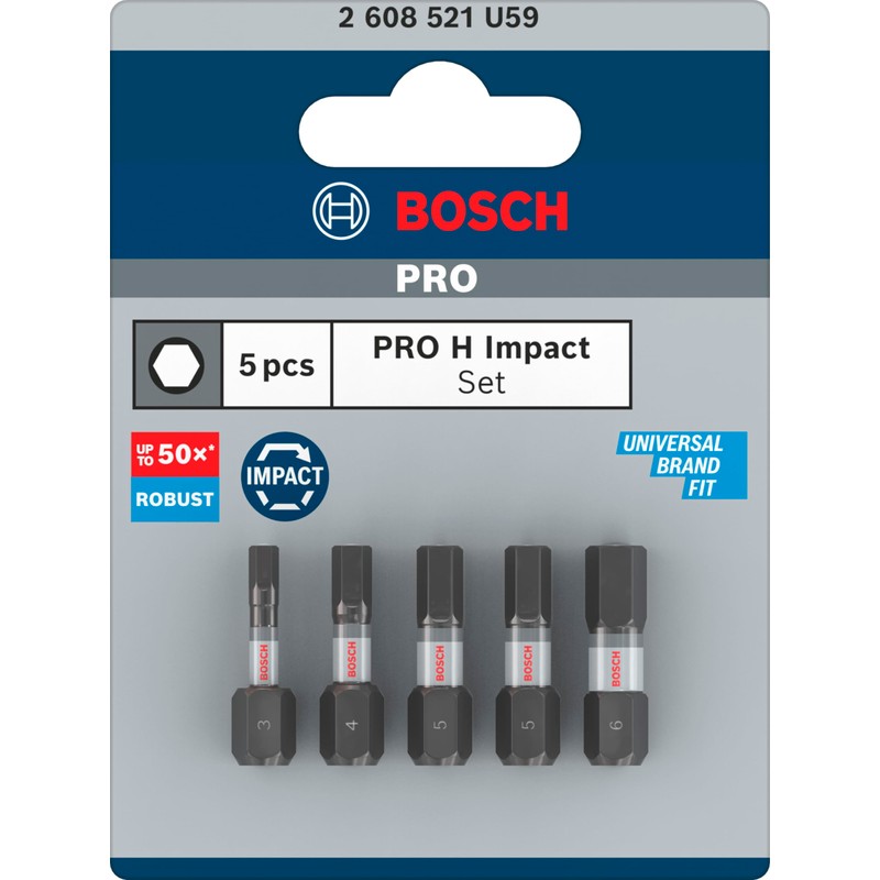 Bosch 5 x Pro Hex Impact Bit (100 x 75