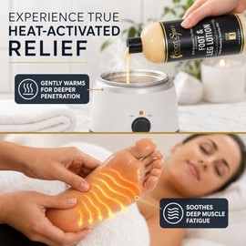 Foot SPA Loción de masaje – Fórmula de menta y eucalipto activada por calor para un alivio muscular profundo | Pedicura y tratamiento corporal | Sin c