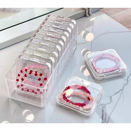 Minicoco Acrylic Jewlery Box 12 Pcs Small Storage Boxes Small Jewellery Box for DIY Art, False Nails, Jewellery Necklace, Earring, Bracelet, Braceletand More Small Items Jewelry Travel Case