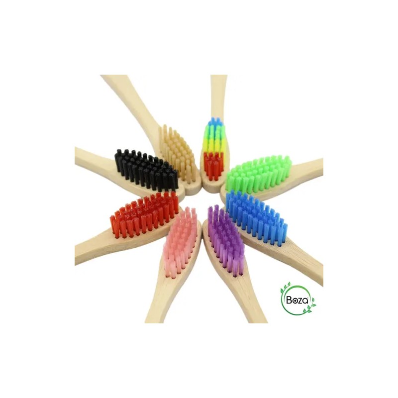 Paquete 100 Cepillo Dientes Bambú Mix Biodegradable Bodega