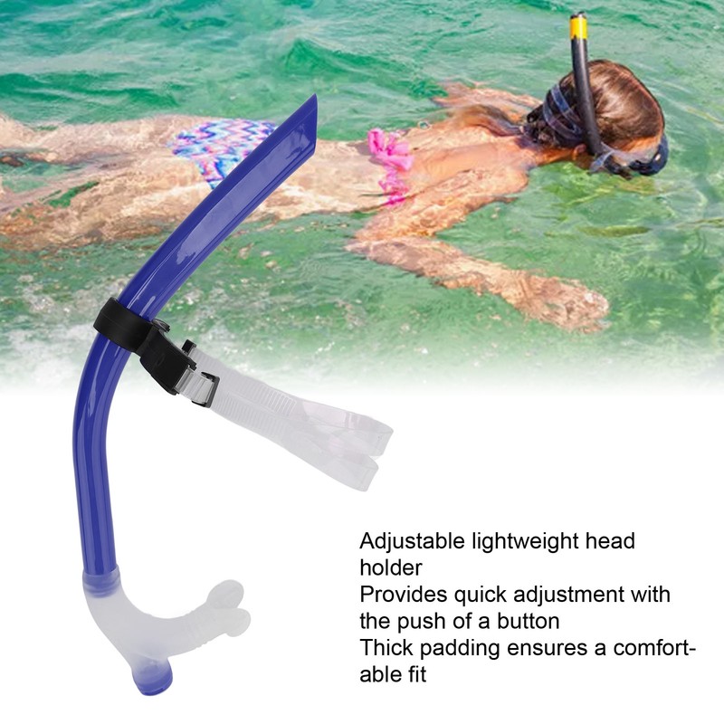 Swimming Snorkel Reduced Drag Silicone Swimming Breathing Tube with Adjustable