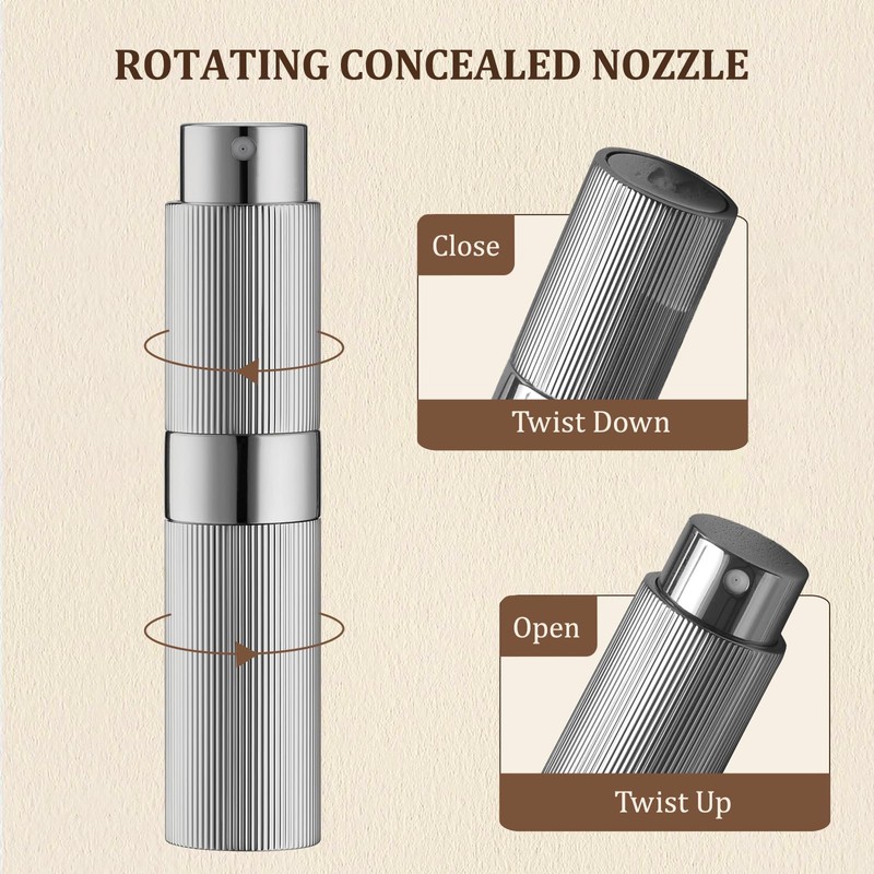 LISAPACK Perfume Travel Refillable Bottle - Atomizer Cologne Spray for