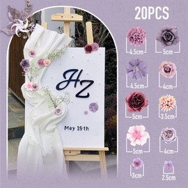 BOFUNX Pack of 20 Artificial Flowers Flower Heads Artificial Flowers Mini Flower Heads for Wedding Home Crafts Scrapbooking Decoration