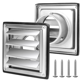 4 Inches Metal Dryer Vent Cover Outdoor Stainless Steel Louvered Outlet Airflow Vent Cover Includes 4 Screws for Easy Installation