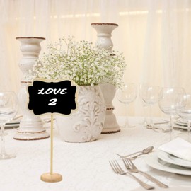 Mini Chalkboard Pack of 10 Small Wooden Chalkboard with Stand Place Cards Place Card Name Plate Price Tags for Wedding, Birthday etc.