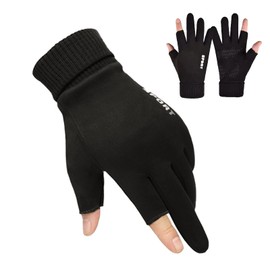 LSAMA Waterproof Sports Running Gloves Lightweight Non-Slip Warm Gloves Touchscreen Inner Gloves with Elastic Cuff - Cycling Ski Weather Thermal Gloves for Men Women