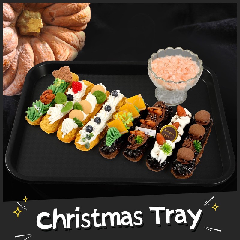 Menkxi 24 Pcs Plastic Fast Food Tray Bulk Restaurant Serving