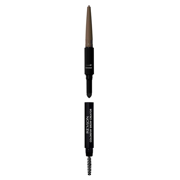 Revlon Colorstay Eyebrow Pencil Creator with Powder & Spoolie Brush to Fill, Define, Sculpt, Shape & Diffuse Perfect Brows, Grey Brown (640) 0.23 oz