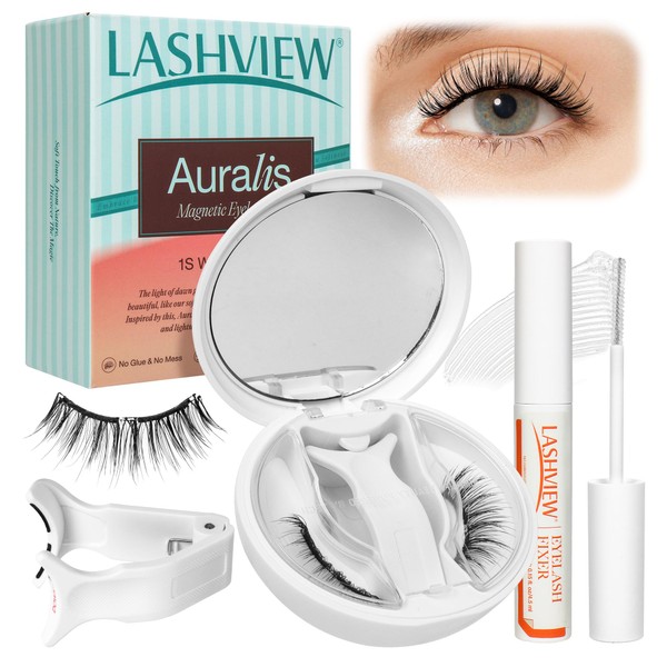 LASHVIEW Soft Magnetic Eyelashes Kit, Natural Look with 0.17mm Ultra-Thin