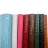 8pcs Glossy Alligator Faux Leather Fabric,8"x12"(20cmx30cm) Bright Embossed Crocodile Textured