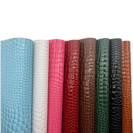 8pcs Glossy Alligator Faux Leather Fabric,8"x12"(20cmx30cm) Bright Embossed Crocodile Textured Bump Synthetic Leather Fabric for Earrings Hair Bows Making and DIY Projects