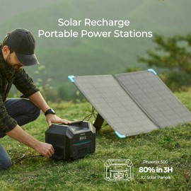 Renogy 120 watt Portable Solar Panel for Power Station, 12v Foldable Solar Panel for Camping RV of 23.5% Efficiency Mono Solar Module, with IP67 etfe Lamination, Adjustable Kickstand for Off Grid