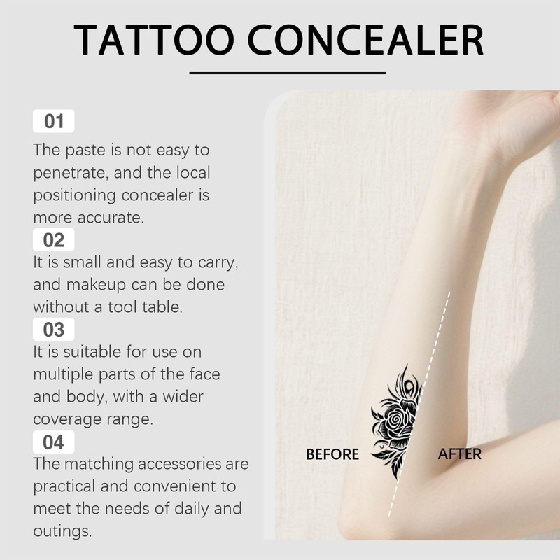 Tattoo Cover Up Makeup - Waterproof Body Concealer - Full