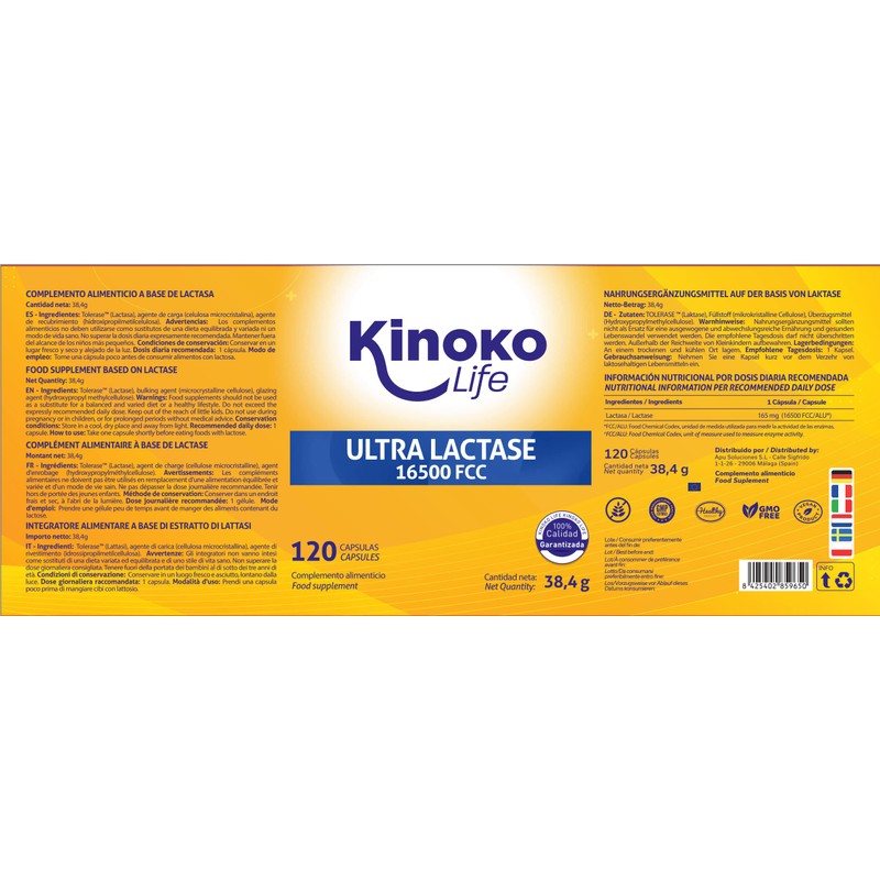 Ultra Lactase 16500 FCC, Fast Effect, High Bioavailability, Lactose Tablet,