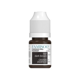 FAMISOO PMU Pigment 5ml/0.169oz – Ultra-Concentrated Permanent Makeup Pigments for Eyebrows, Lips & Tattoos – Vibrant, Long-Lasting & Safe Plant-Based Color (T97-Dark-brown)