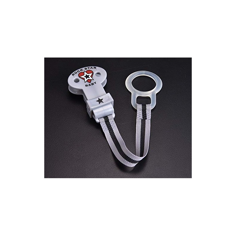 Baby Nova Rockstar Baby Pacifier Holder Heart 0 Months ~