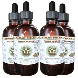 Black Fungus (Auricularia Auricula-Judae) Glycerite, Dried Fungus Alcohol-Free Liquid Extract, HEI Mu Er, Glycerite Herbal Supplement 4x4 oz