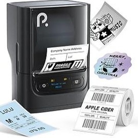 PM220 and PM220S Portable Bluetooth Label Maker Printer, Bluethooth Label Printer, Portable Thermal Printer for Small Business, Sticker Printer, TikTokShopBacktoSchool:_Upgrade Black Pinter+ 1 Roll Tape