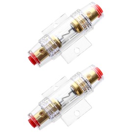 QWORK® 2 Pcs AGU In-line Fuse Holder 60A 12V-48V DC with 60A AGU Fuses for Car Audio Alarm Amplifier Compressors