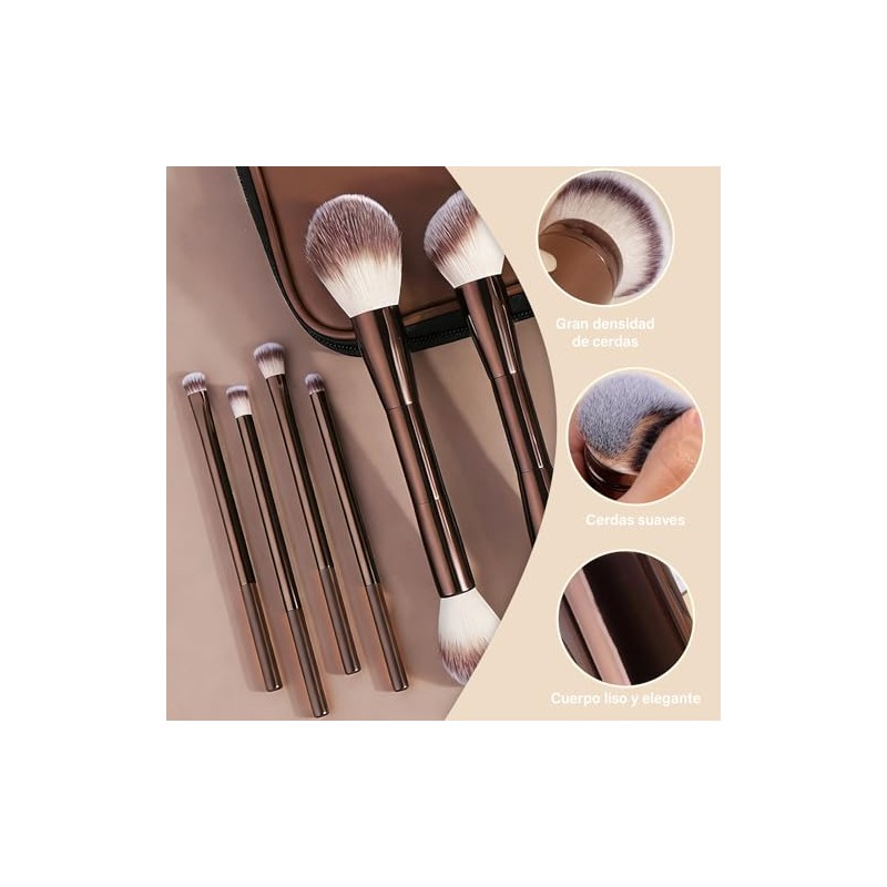 KIROGILY Brochas para Maquillaje, 15 Set de Brochas para Maquillaje,