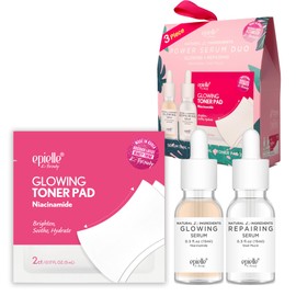 Epielle Power Serum Duo with Glowing Toner Pads, Glowing & Repairing Serums with Niacinamide & Snail Mucin, Skincare Set, Vegan & Cruelty-Free, Korean Skin Care