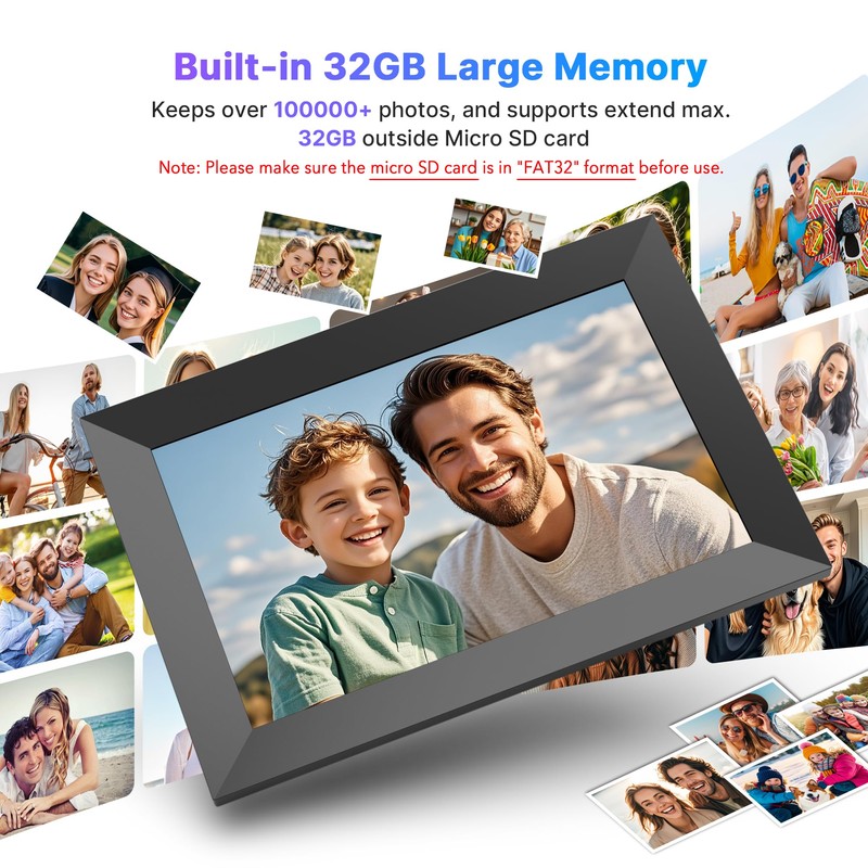 Uhale Digital Picture Frame 32GB Storage 10.1 Inch WiFi Electronic