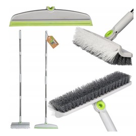 ToolSpace Floor Scrubbing Brush 127 cm Telescopic Handle Set of 2 Scraper Brush and Floor Scrubber Stiff Bristle Shower Scrubber Cleaning Patio Bathroom Garage Kitchen Tub Rugs Grout Brush Floor