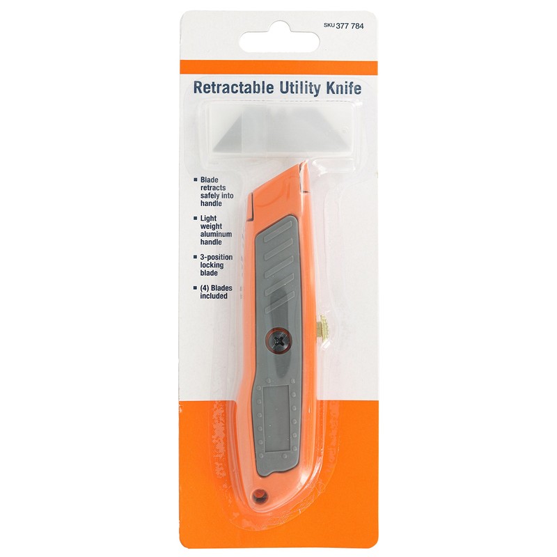 HDX 60037 Single 3-Position Retractable Utility Knife (Single Knife, 4