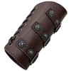HiiFeuer Medieval PU Leather Buckle Arm Bracers, Knight LARP Retro